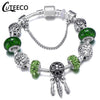 CUTEECO 925 Fashion Silver Charms Bracelet Bangle For Women Crystal Flower Beads Fit Pandora Bracelets Jewelry