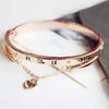 Hot Luxury Rose Gold Stainless Steel Bracelets Bangles Female Heart Forever Love Brand Charm Bracelet for Women Famous Jewelry